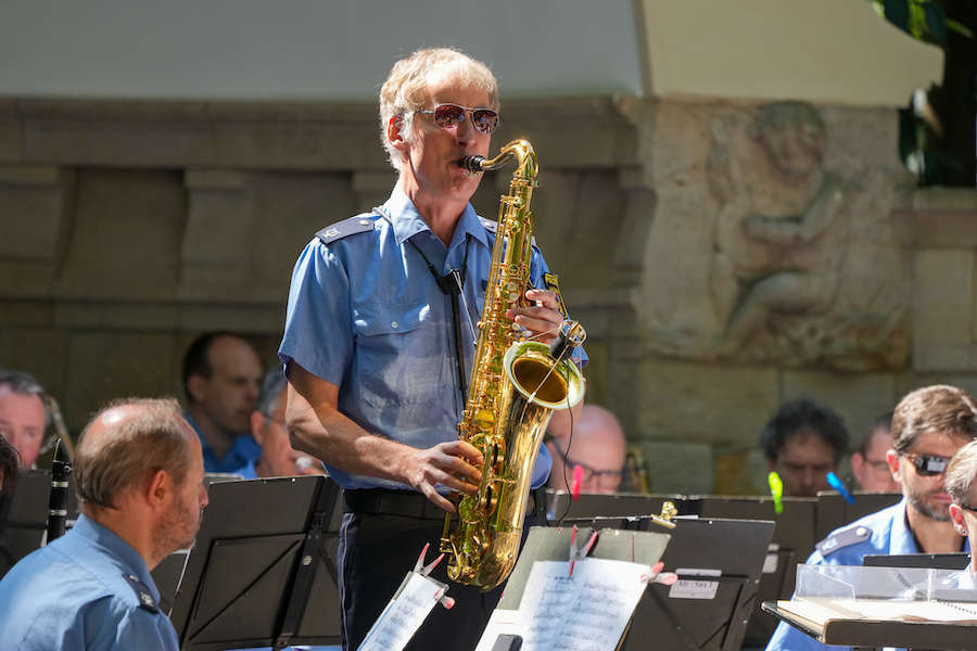 Das Landespolizeiorchester Rheinland-Pfalz im Goethepark Landau (Foto: Holger Knecht)