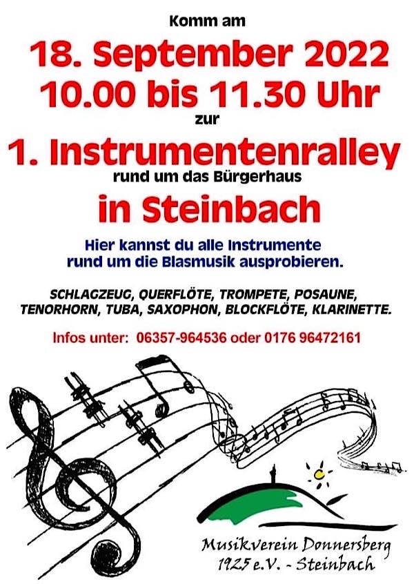 1. Instrumentenrallye rund um das Bürgerhaus in Steinbach