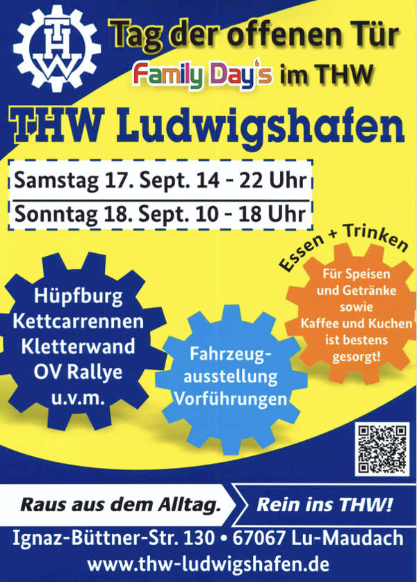 Family Days am 17. und 18. September 2022 im THW Ortsverband Ludwigshafen