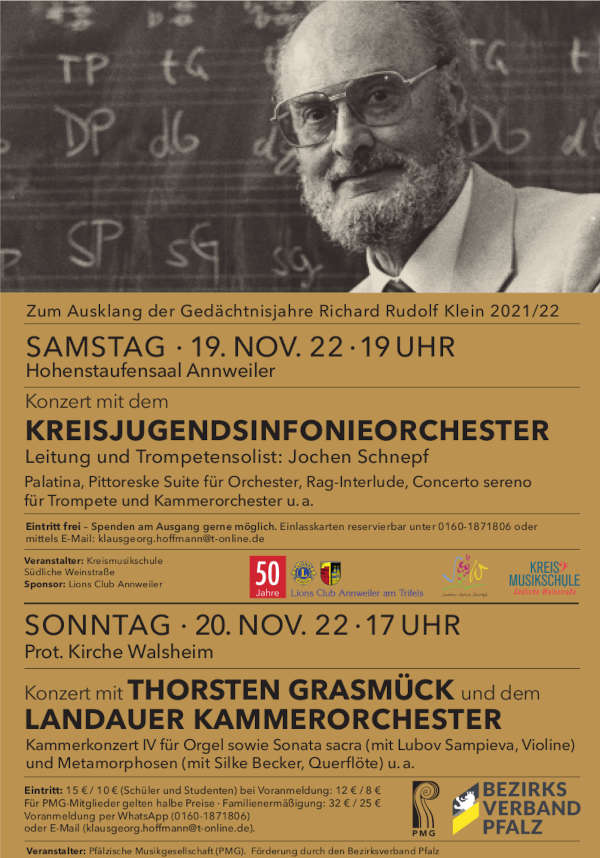 Festkonzert Kreisjugendsinfonieorchester am 19. November 2022 in Annweiler am Trifels