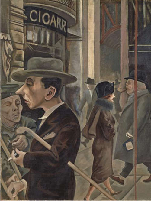 George Grosz, Straßenszene, Kurfürstendamm 1925, Öl auf Leinwand, 81,3 x 61,3 cm, MuseoNacional Thyssen-Bornemisza, Madrid