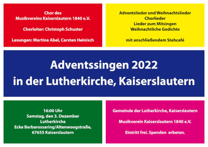 Adventssingen in der Lutherkirche (Grafik: Musikverein Kaiserslautern 1840 e.V.)