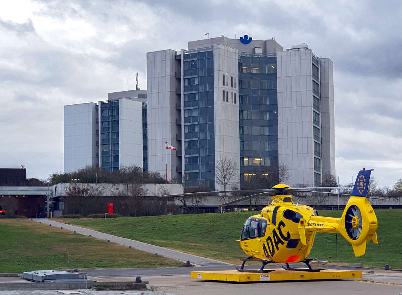 Rettungshubschrauber Christoph 5 an der BG Klinik Ludwigshafen (Foto: Holger Knecht)