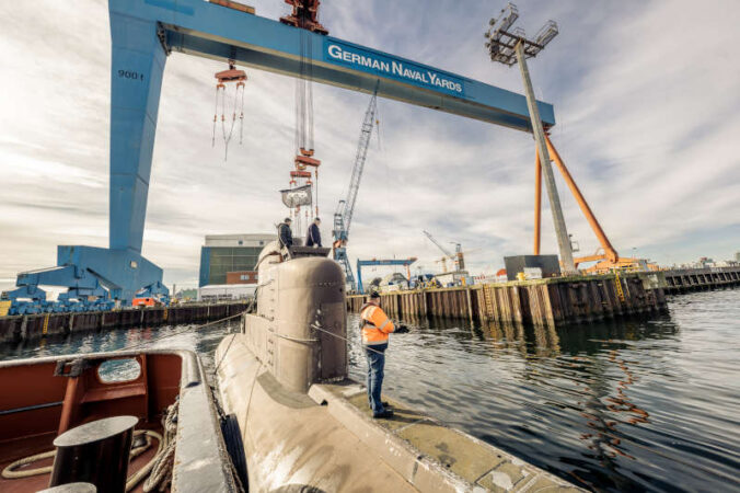 Anfahrt des Verbands im Stichhafen der German Naval Yards Kiel. (Quelle TMSNH)