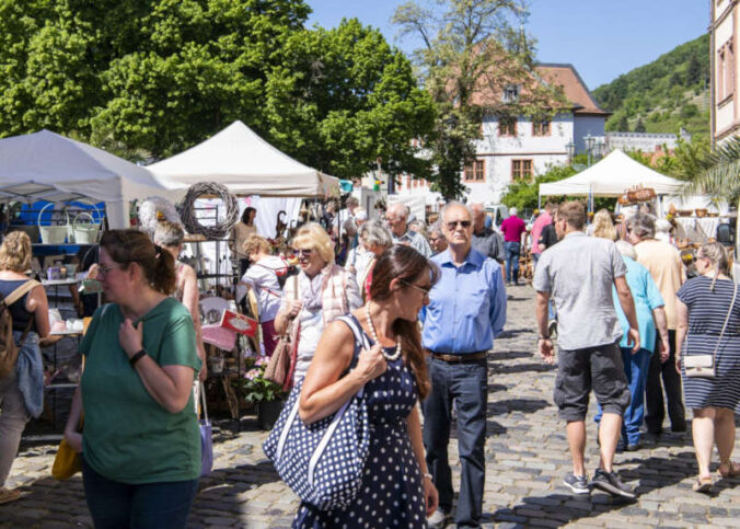 Der deutsch-französische Biosphären-Bauernmarkt in Neustadt an der Weinstraße (Foto: Biosphärenreservat/Venus)