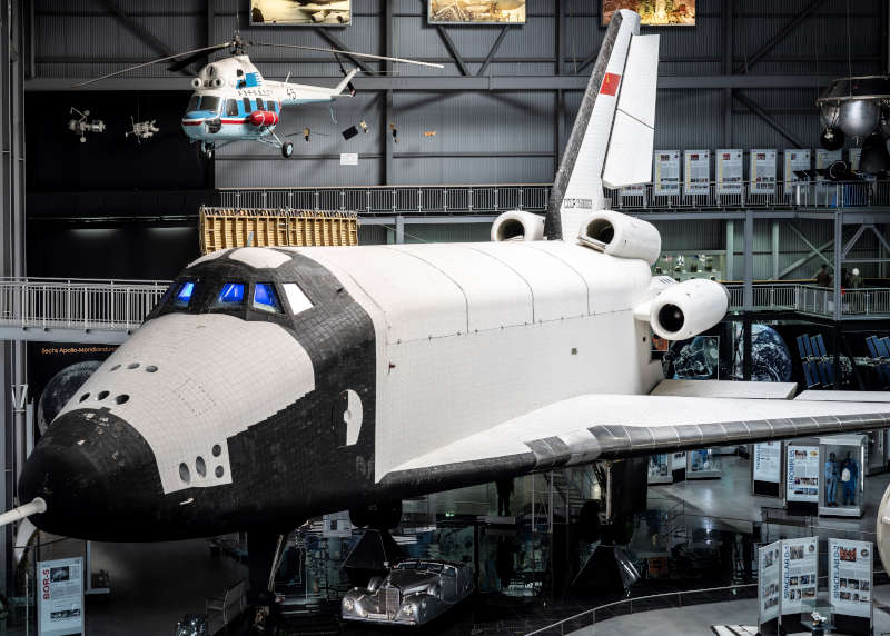 Die Buran in der Raumfahrthalle (Foto: TMSP)