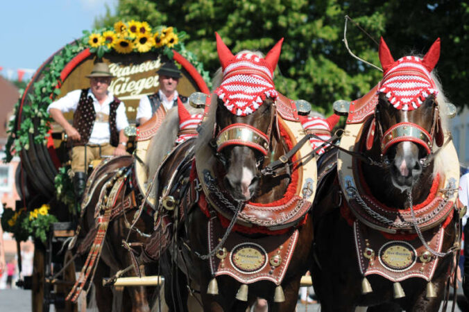 Zur Eröffnung des Volksfests in Landau an der Isar findet ein festlicher „Auszug“ vom Rathaus zur Festwiese statt. (Quelle: Stadt Landau an der Isar)