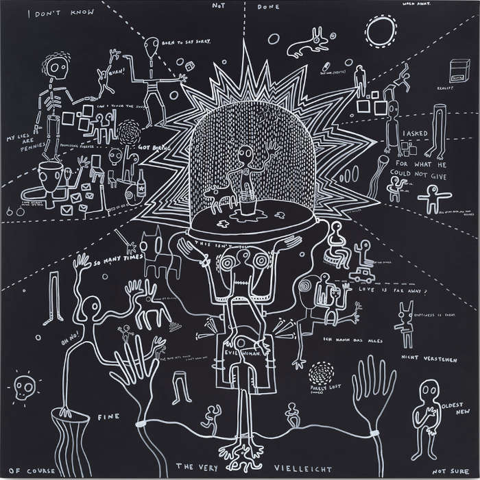 Ambra Durante-The Downfall of Decay_2022_Acrylmarker auf Stoff_200x200cm_Foto Eric Tschernow