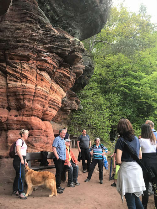 Im Mai verlief die Tour am Bruderfelsen vorbei auf dem Rodalber Felsenwanderweg (Foto: Kreisverwaltung Südwestpfalz)