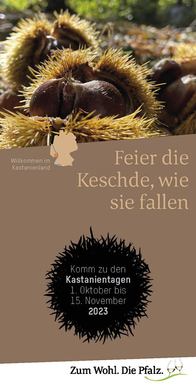 Keschdebroschüre "Feier die Keschde, wie sie fallen" 2023 neu erschienen