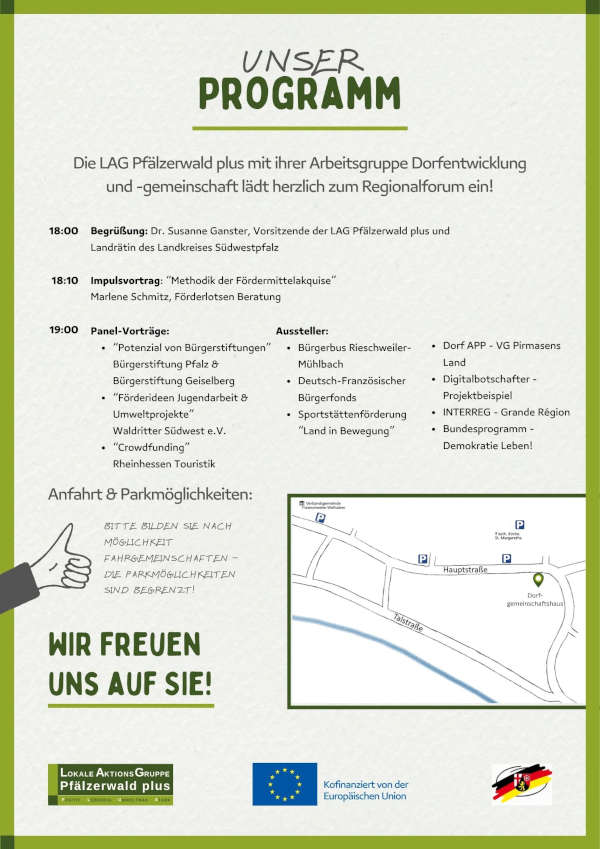 Einladungsflyer Regionalforum Rückseite (Quelle: LAG Pfälzerwald plus)