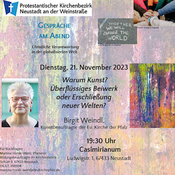 "Gespräche am Abend" am 21. November 2023 in Neustadt an der Weinstraße