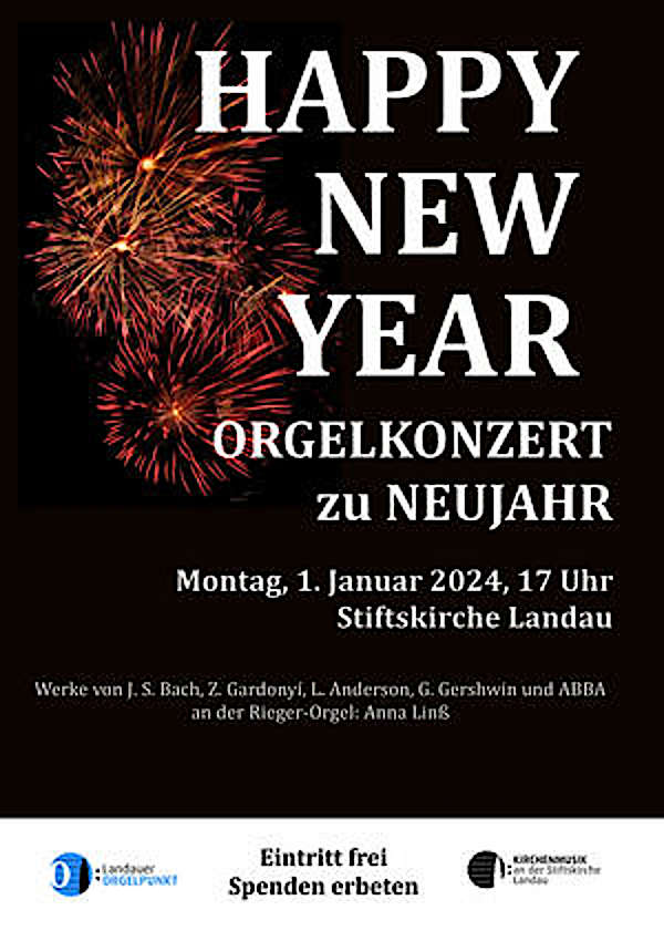 Orgelkonzert zu Neujahr am 1. Januar 2024 um 17 Uhr