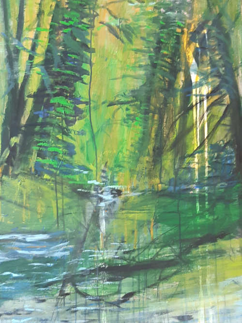 Deep in the forest - Acryl auf Leinwand (Foto: Gabriele Ludwig-Krahl)