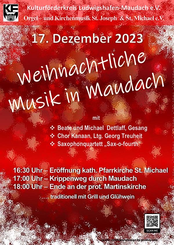 Weihnachtliche Musik mit Krippenweg am 17. Dezember 2023 in Ludwigshafen