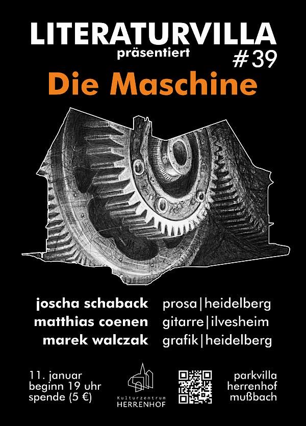 Literaturvilla #39 präsentiert: „Die Maschine“ - am 11. Januar 2024 in Neustadt an der Weinstraße