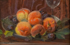August Croissant, Pfirsichstillleben, 1918. (Quelle: Landauer Kunststiftung, Foto: Hans-Jürgen Büssow)