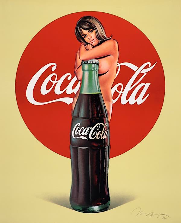 Siebdruck von 1972: Mel Ramos‘ Coca-Cola (Wilhelm-Hack-Museum, Ludwigshafen, © VG-Bild Kunst, Bonn 2024)