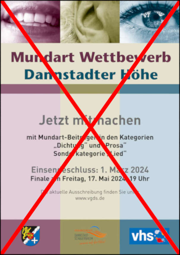 Plakat Mundart-Wettbewerb Dannstadter Höhe