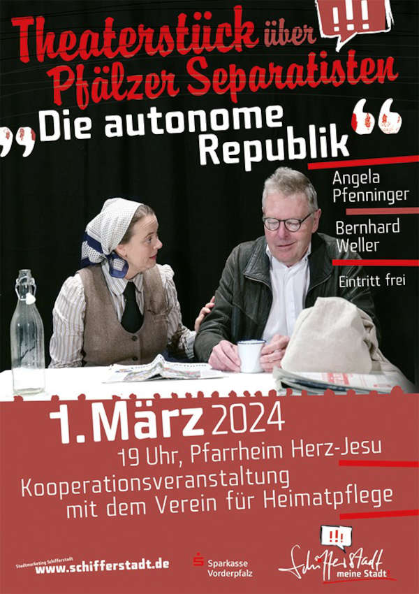 „Die Autonome Republik“ Theaterstück über Pfälzer Separatisten am 1. März um 19 Uhr