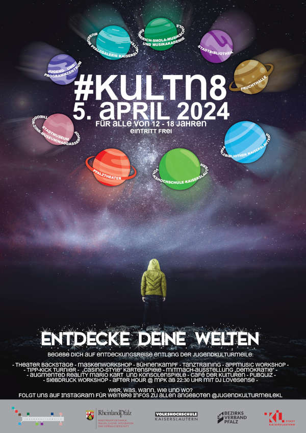 Die Jugendkulturmeile lädt zur 3. KULTn8 Kaiserslautern am 05. April 2024
