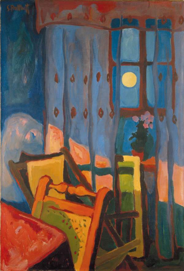 Karl Schmidt-Rottluff, Abend im Zimmer,1935, Öl auf Leinwand, Museum Wiesbaden, © VG Bild-Kunst, Bonn 2024