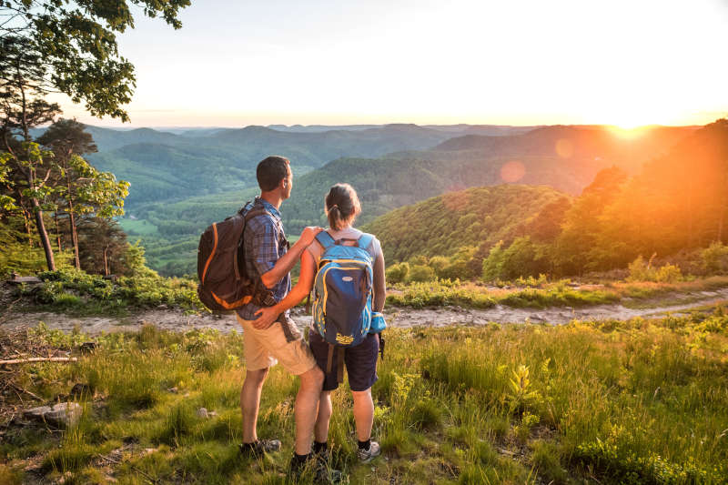 Wandern von Hütte zu Hütte in der Pfalz (Foto: Dominik Ketz/Pfalz.Touristik e.V.)