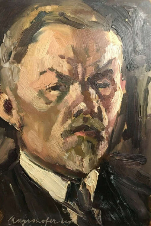 Max Mayrshofer - Selbstbildnis, Öl auf Malkarton (Foto: Bentz)