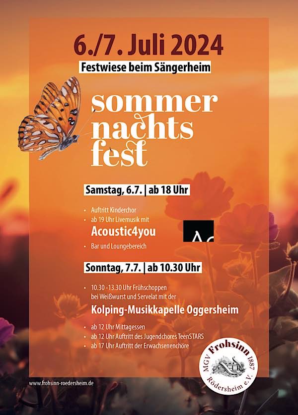 Sommernachtsfest Frohsinn Rödersheim