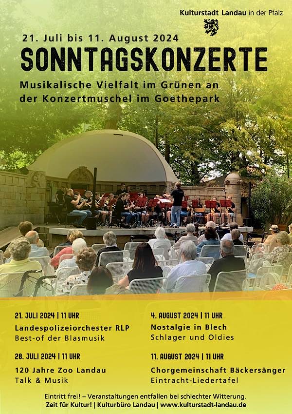 Sonntagskonzerte im Goethepark Landau