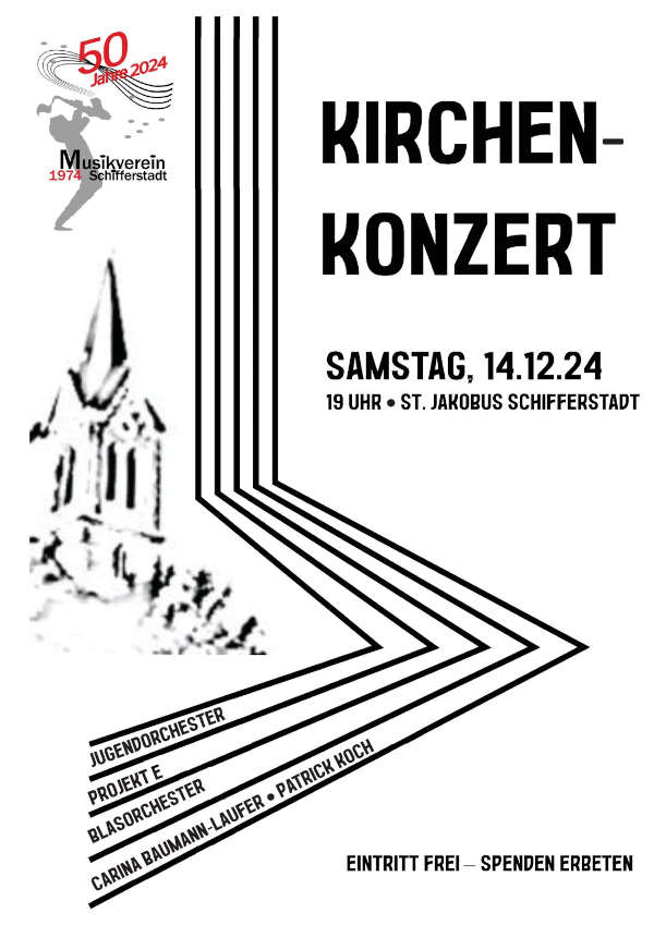 Der MV 1974 Schifferstadt lädt im Dezember 2024 zum Kirchenkonzert in Schifferstadt ein