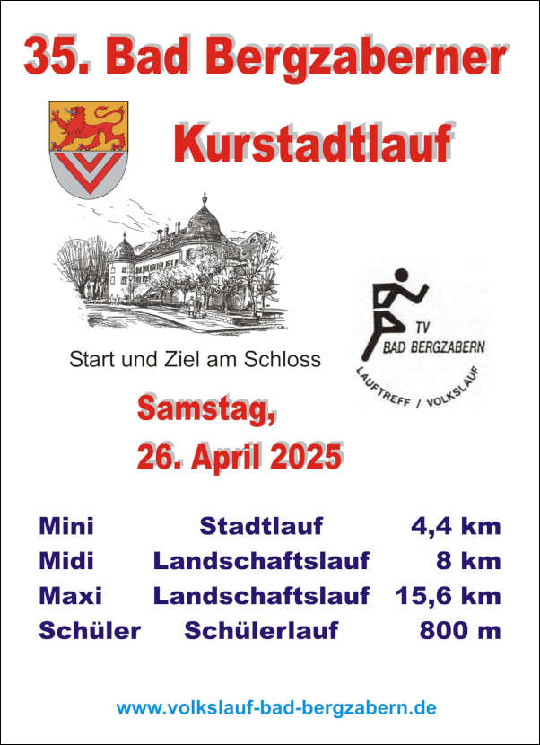 35. Bad Bergzaberner Kurstadtlauf im April 2025