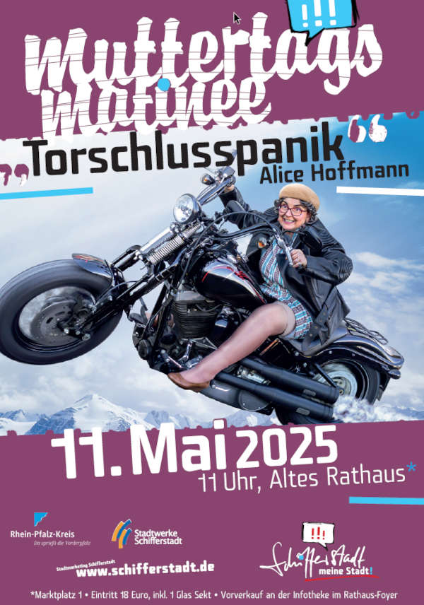 Muttertagsmatinee - „Torschlusspanik“ mit Alice Hoffmann im Mai 2025 in Schifferstadt