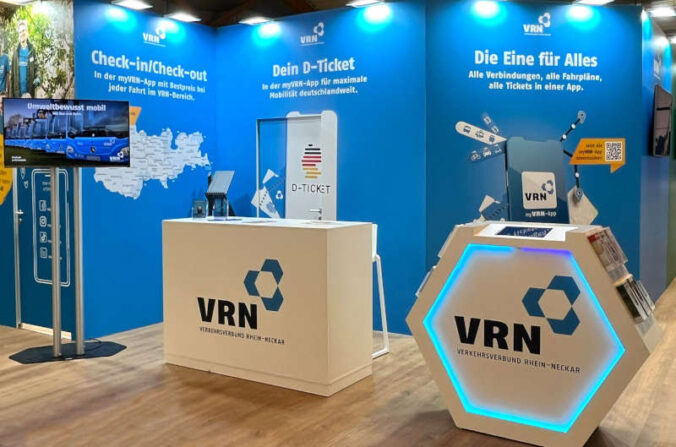 Der Verkehrsverbund Rhein-Neckar (VRN) präsentiert seine Mobilitäts- und Serviceangebote in Halle 35 auf dem Maimarkt Mannheim. (Foto: VRN GmbH)