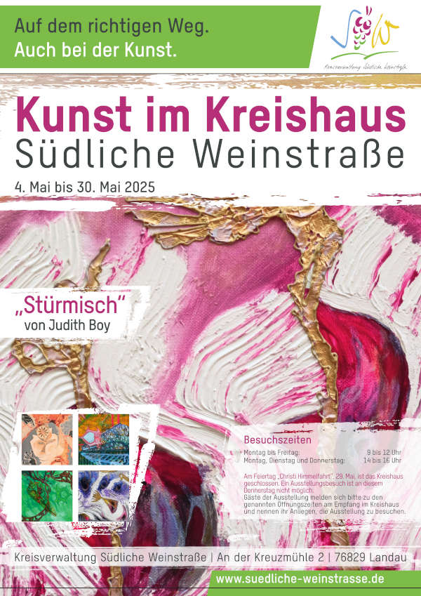 Ausstellung „Stürmisch“ von Judith Boy im Mai 2025 im Kreishaus SÜW