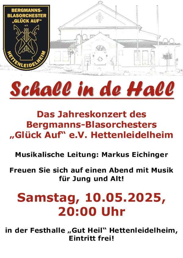 "Schall in de Hall 2025" - das Jahreskonzert des BBO im Mai in Hettenleidelheim