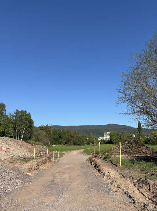 Neue Wege werden im Bereich der Neubachwiesen im Gelände der Landesgartenschau 2027 angelegt. (Quelle: LGS 2027)