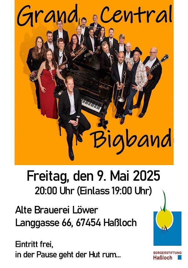 Grand Central Bigband im Mai 2025 in Haßloch (Foto: Paul Needham (Karlsruhe))