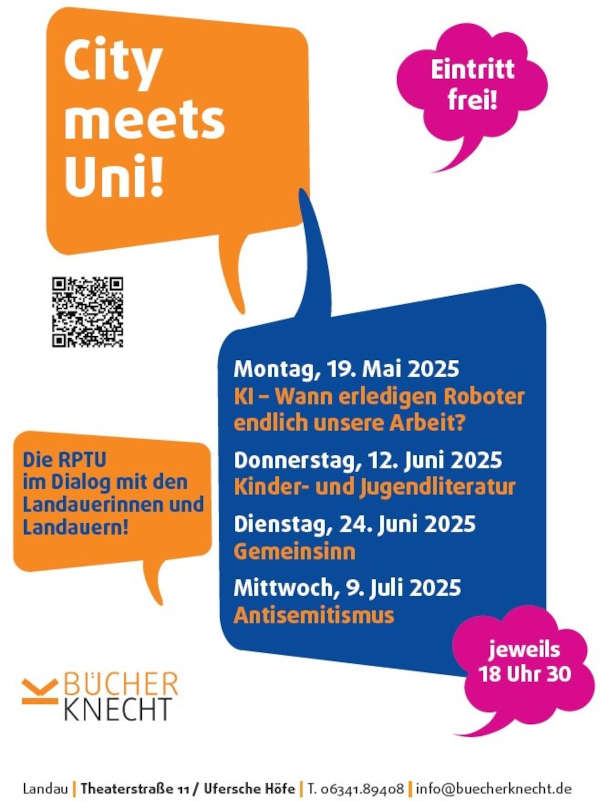 „City meets Uni“: Wissenschaft für alle, mitten in der Stadt von Mai bis Juli 2025 in Landau