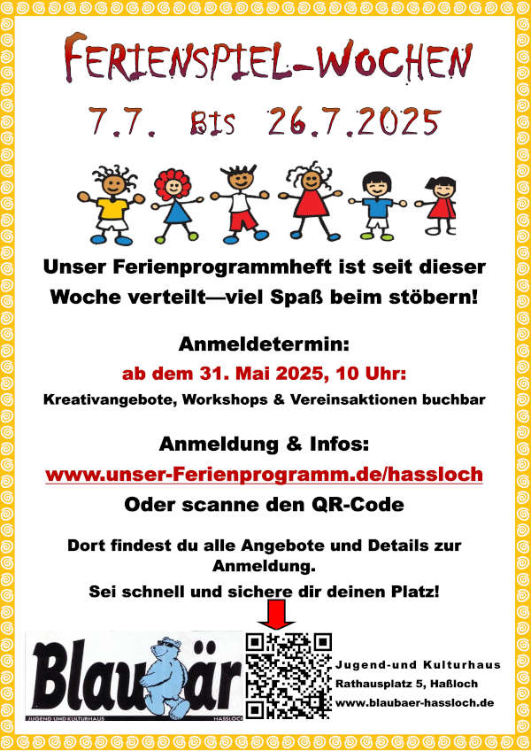 Zweite Anmeldephase für Sommerferienspielwochen 2025  in Haßloch startet im Mai