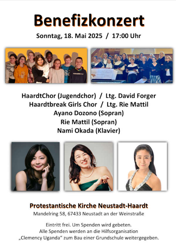 Benefizkonzert im Mai 2025 in Neustadt an der Weinstraße