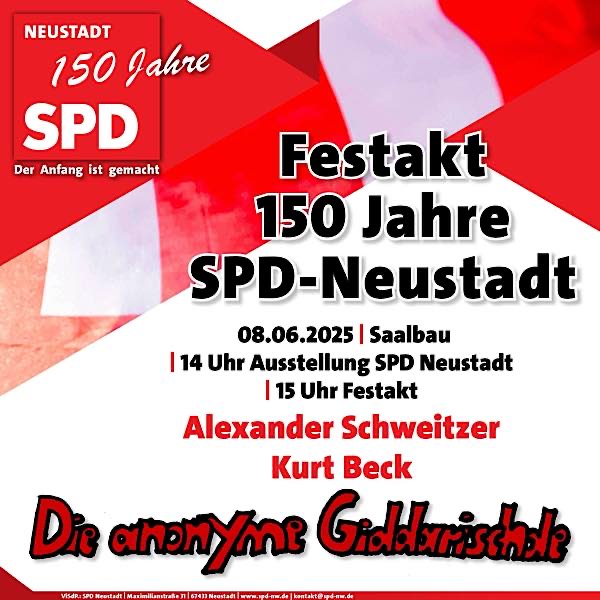 150 Jahre SPD Neustadt – Zahlreiche Veranstaltungen zum Jubiläumsjahr