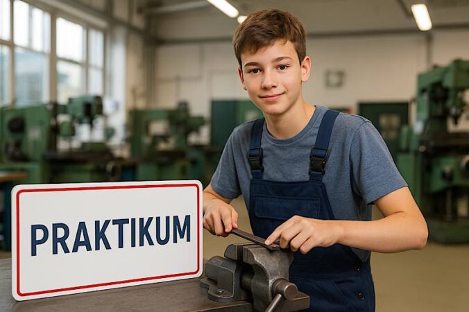 Schüler beim Praktikum (Foto: KI/ChatGPT)