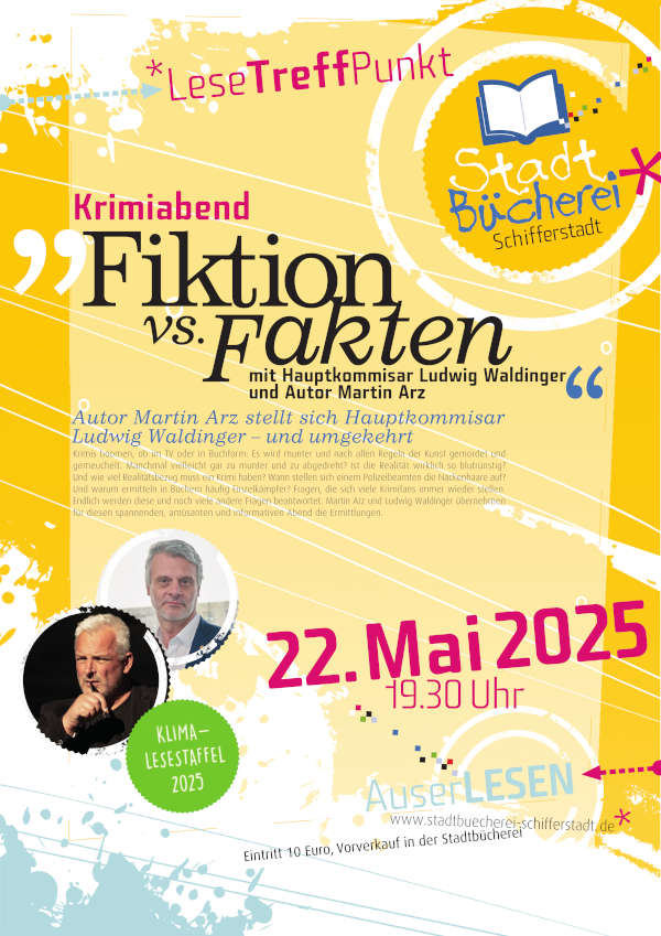 Krimiabend: „Fiktion vs. Fakten“ mit Hauptkommissar Ludwig Waldinger und Autor Martin Arz im Mai 2025 in Schifferstadt