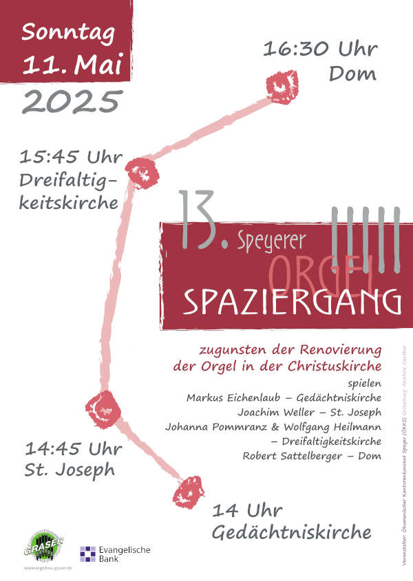 Orgelmusik und Schlendern beim 13. Speyerer Orgelspaziergang im Mai 2025
