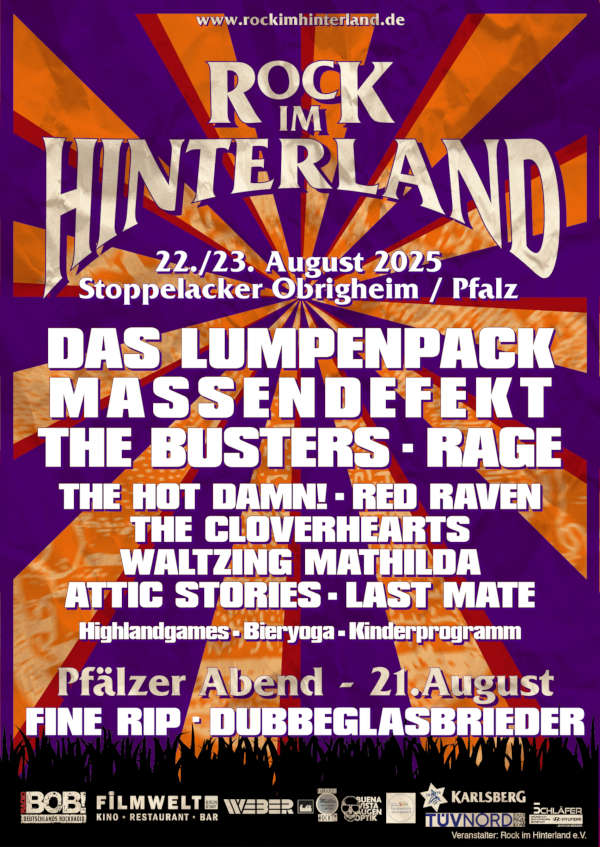 Rock im Hinterland Festival 2025 im August in Obrigheim