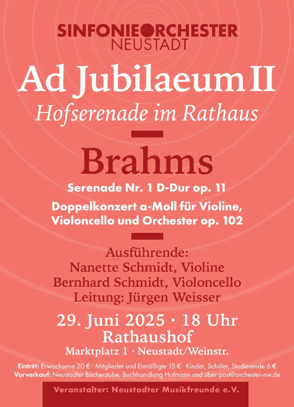 Sinfonieorchester Neustadt – „2. Ad Jubiläum“-Konzert im Juni 2025 in Neustadt an der Weinstraße