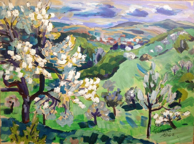 "Frühling in der Südpfalz" von Ludwig Fellner (Quelle: Weinstraßenatelier)