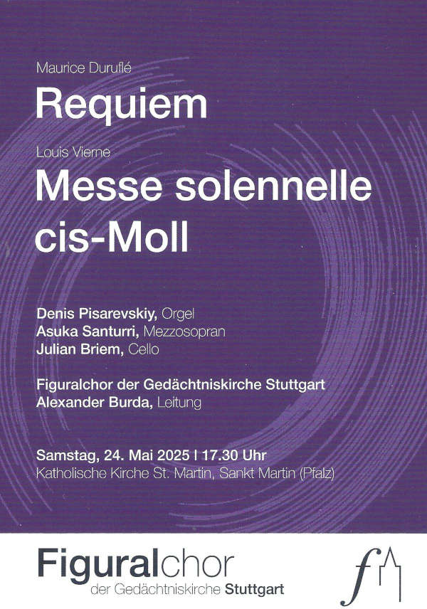 Konzert mit dem Stuttgarter Figuralchor im Mai 2025 in St. Martin