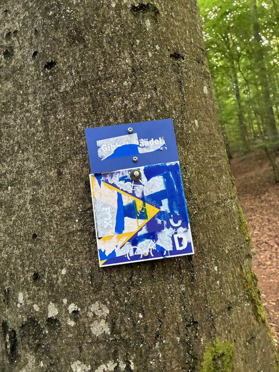 Zahlreiche Schilder und Wegweiser wurden mutwillig übermalt, überklebt und unbrauchbar gemacht. (Foto: Nadine Schmid)